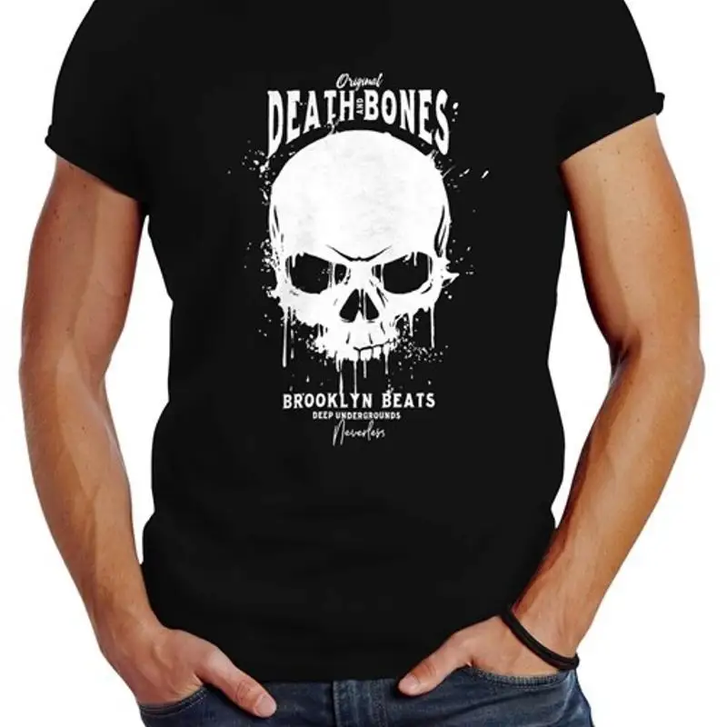Mens Skull Death and Bones Skull Club Outfit Slim Fit Neverless® TShirt