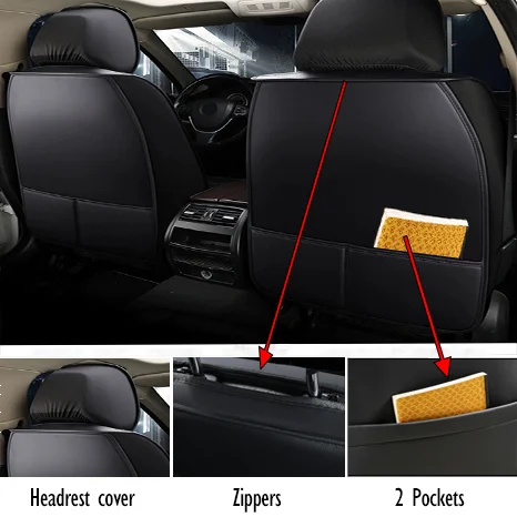 Universal Waterproof Faux Leather Seat Covers Premium Protection For Highlander,Prius,Yaris,Auris,Corolla 2 Front Seats Cushions