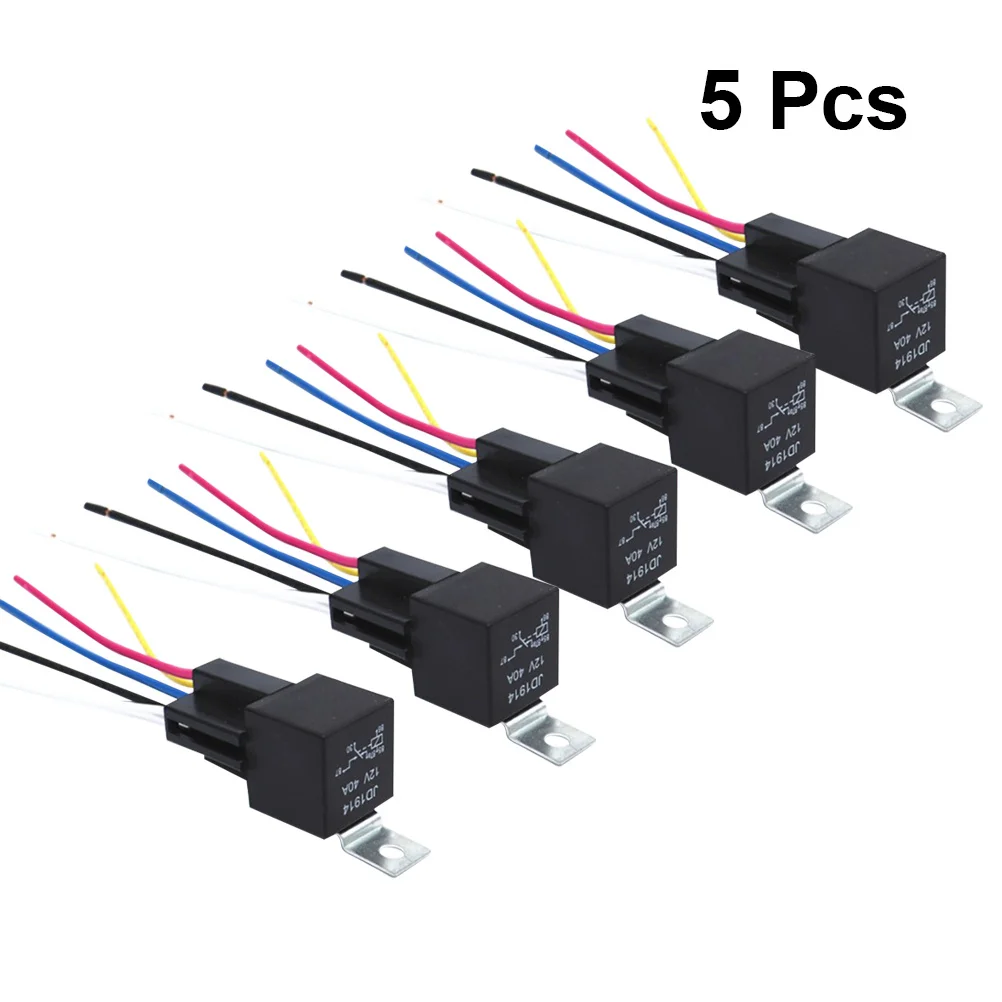 

5Pcs Car Relay 12V 5Pin 40A Automotive Relay with Fuse Terminal Support Sturdy Performance for System
