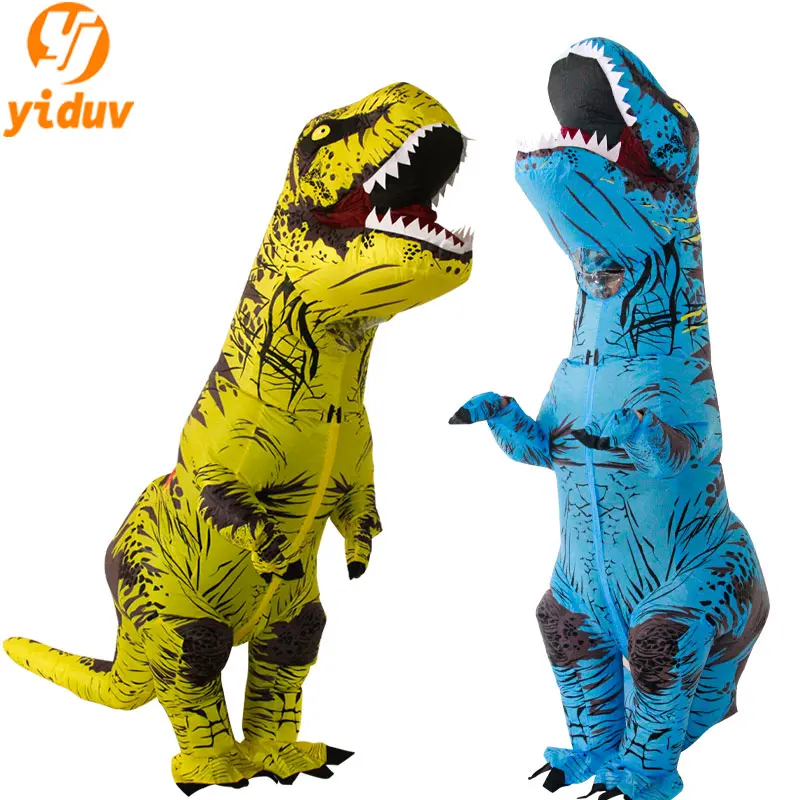 T-Rex Dinosaur Inflatable Costume Purim Halloween Party Cosplay Fancy Suits Mascot Cartoon Anime Dress for Adult Kids