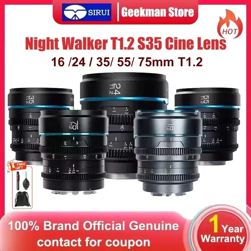 SIRUI Night Walker 24、35、55mmシネマレンズセット Buy - SIRUI Nightwalker 24/35/55mm T1.2 - RF Mount (MS-3SRB)