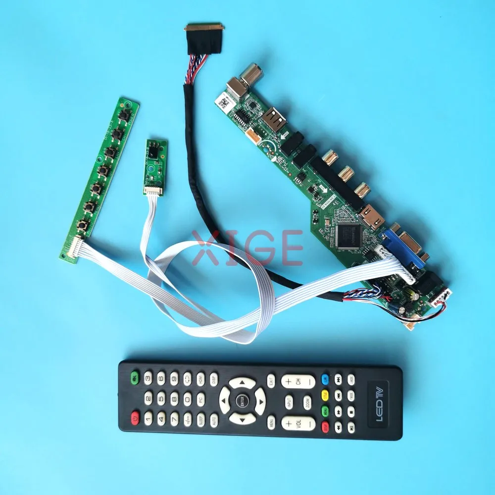 

Для B156XW03 V0/V1 B156XW03 V2 1366x768 USB + AV + VGA + HDMI ноутбук матричный ТВ аналоговый 15,6 "LVDS 40-контактный контроллер плата драйвера DIY Kit