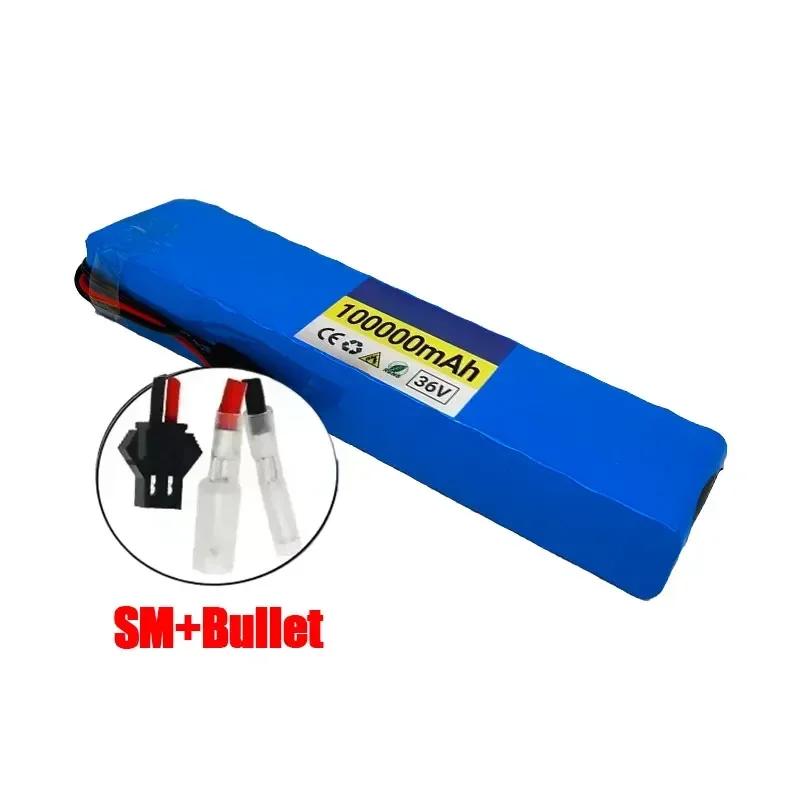 36 V 100Ah 18650 Oplaadbare Lithium Batterij 10S3P 1000 W met BMS voor Fiets Scooter Batterij + Lader - afbeelding 1