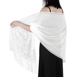 New Embroidery Lace Scarf Shawl Floral Triangular Veil Shawl For Women Party Scarf Wedding Poncho Stoles Ladies Headband Wraps