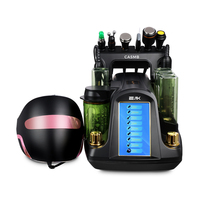 Portable New 9 in 1 H2O2 Bubble Oxygen Facial Machine Skin Cleaning RF Facial Lifting Led Mask Photodynamics Herapy For Salon