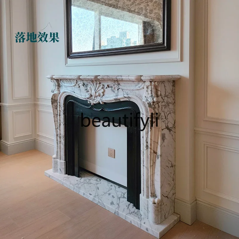 

ssK178 Marble fireplace French natural white stone fireplace living room entrance French European fireplace cabinet
