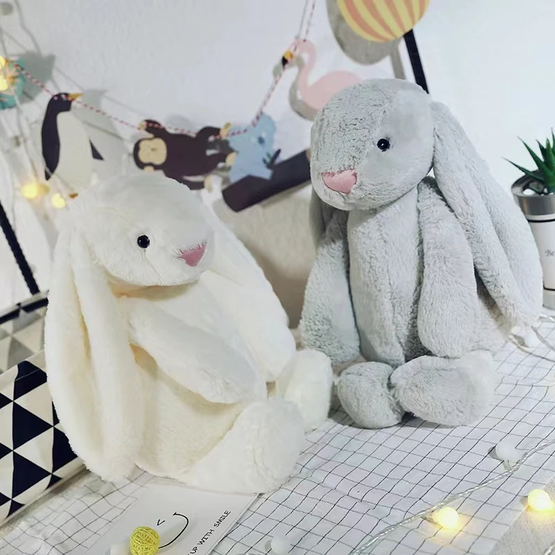 60cm Bunny Plushies Doll Toys Kawaii Stuffed Dolls Rabbit Big Animal Lunar Chinese New Year Toy Easter Gift For Friends Children