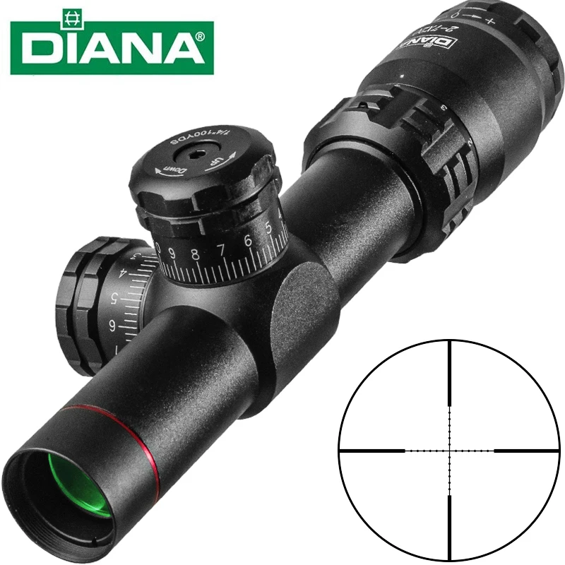 

DIANA 2-7X20 Scopes Rapid Target Acquisition Hunting Riflescopes Mil-dot Optical Sight Mobile Size Pocket Scope