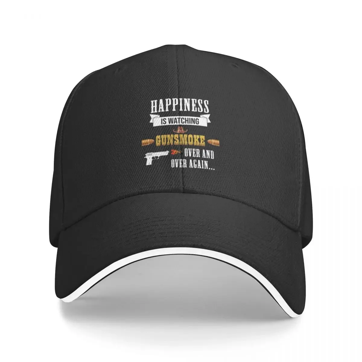 

Happiness is watching gunsmoke over and over again.. Baseball Cap Vintage New In Hat fashionable Men's Baseball Women's
