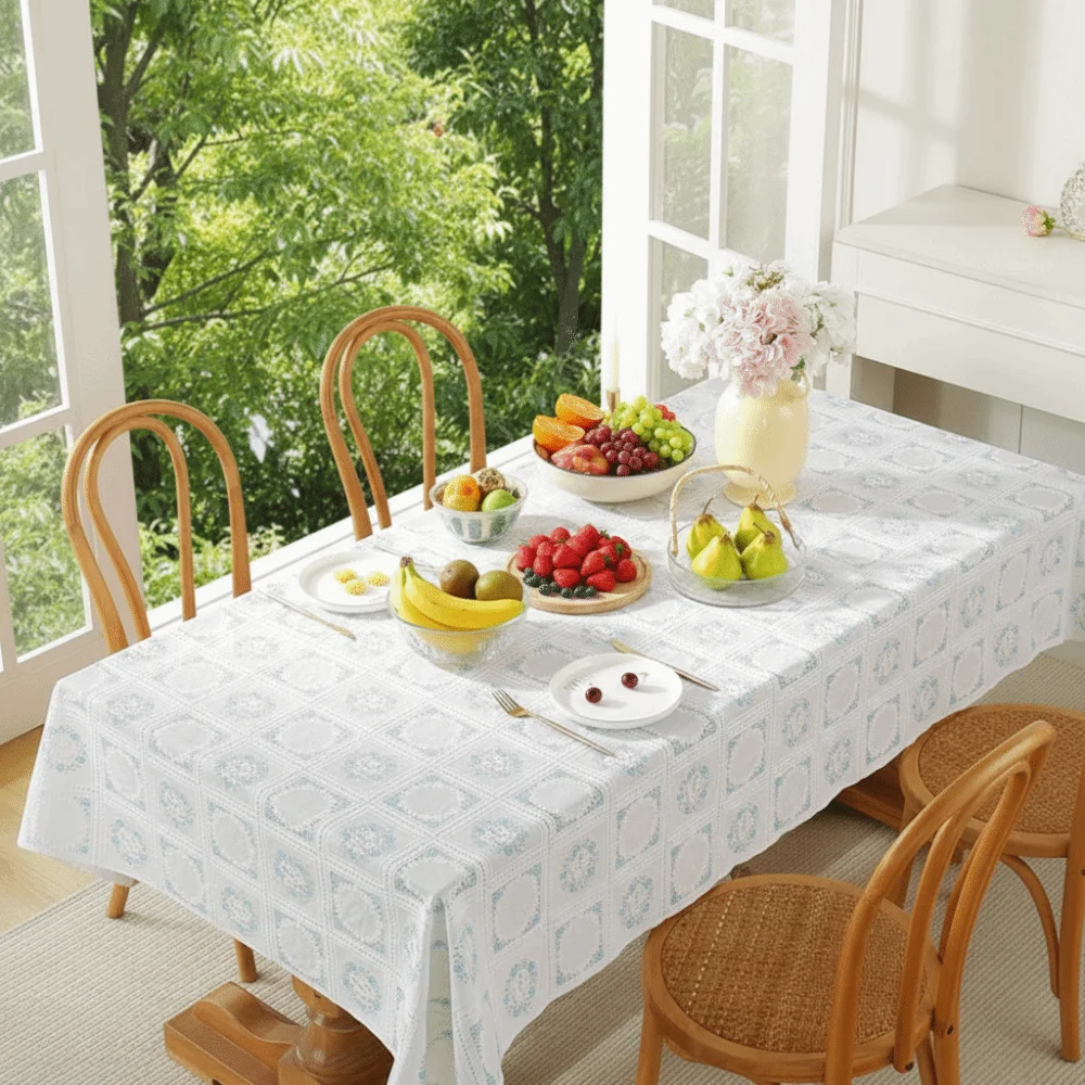 

Waterproof Pvc Tablecloth Oil Proof Washable Lace Tablecloth Erasable Table Linen Tea Table Cloth Rectangular Sweet Table Mat