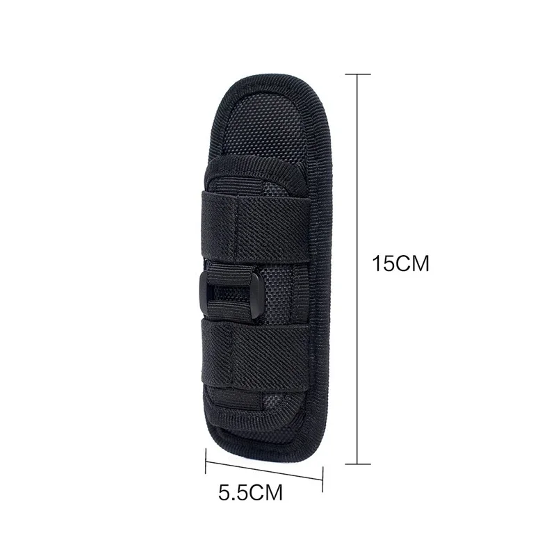 Custodia per torcia tattica in nylon Molle da caccia Girevole a 360 gradi Torcia esterna Custodia per fondina Torcia portatile