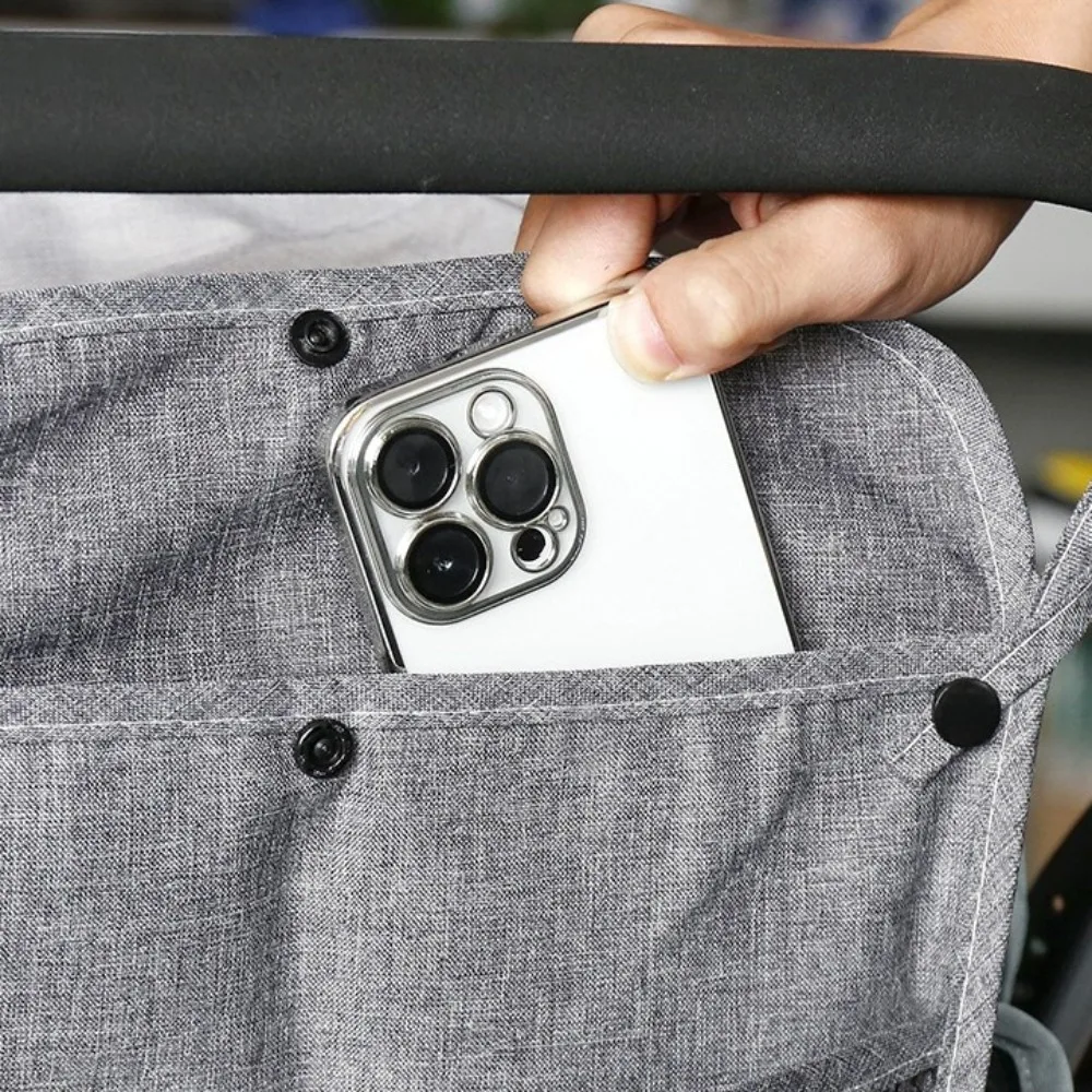 

2 шт., многофункциональные сетчатые сумки для детской коляски, двойные карманы, подвесная сумка, сумка для хранения коляски, большая вместимость, перспектива