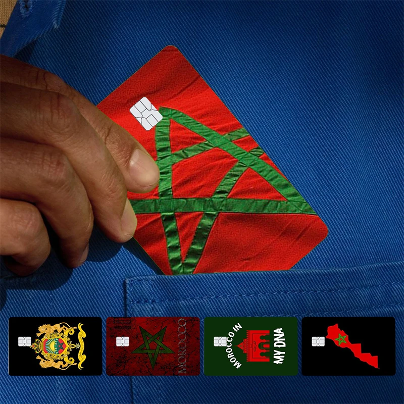 Morocco Flag Moroccan Unique Cover Skin Sticker For Credit Card Bank Debit Bus Card Front Side