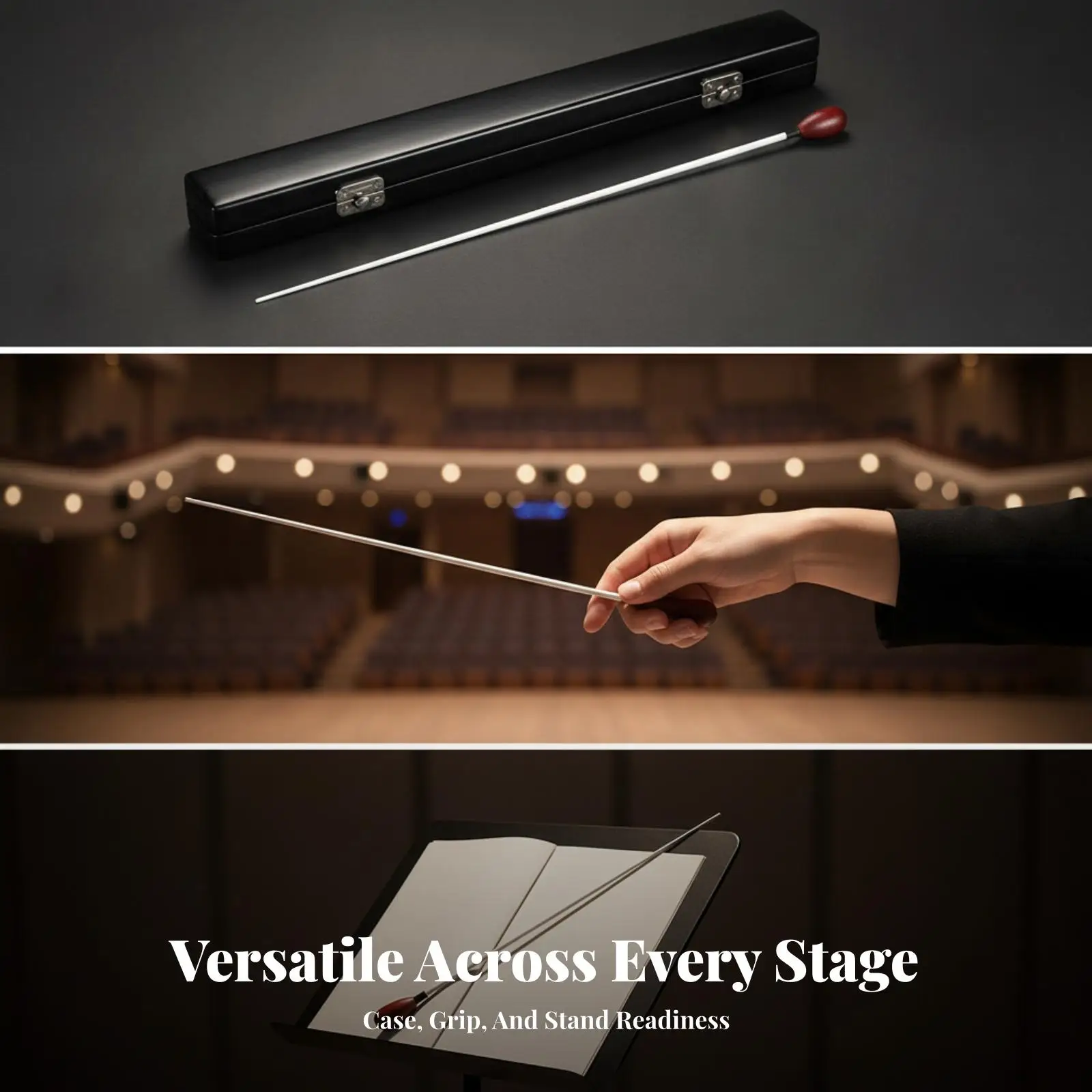 Conductor Baton with Case Retro Music Baton with Storage Case Long-Lasting Lightweight for Conductors, Orchestra, Rehearsals