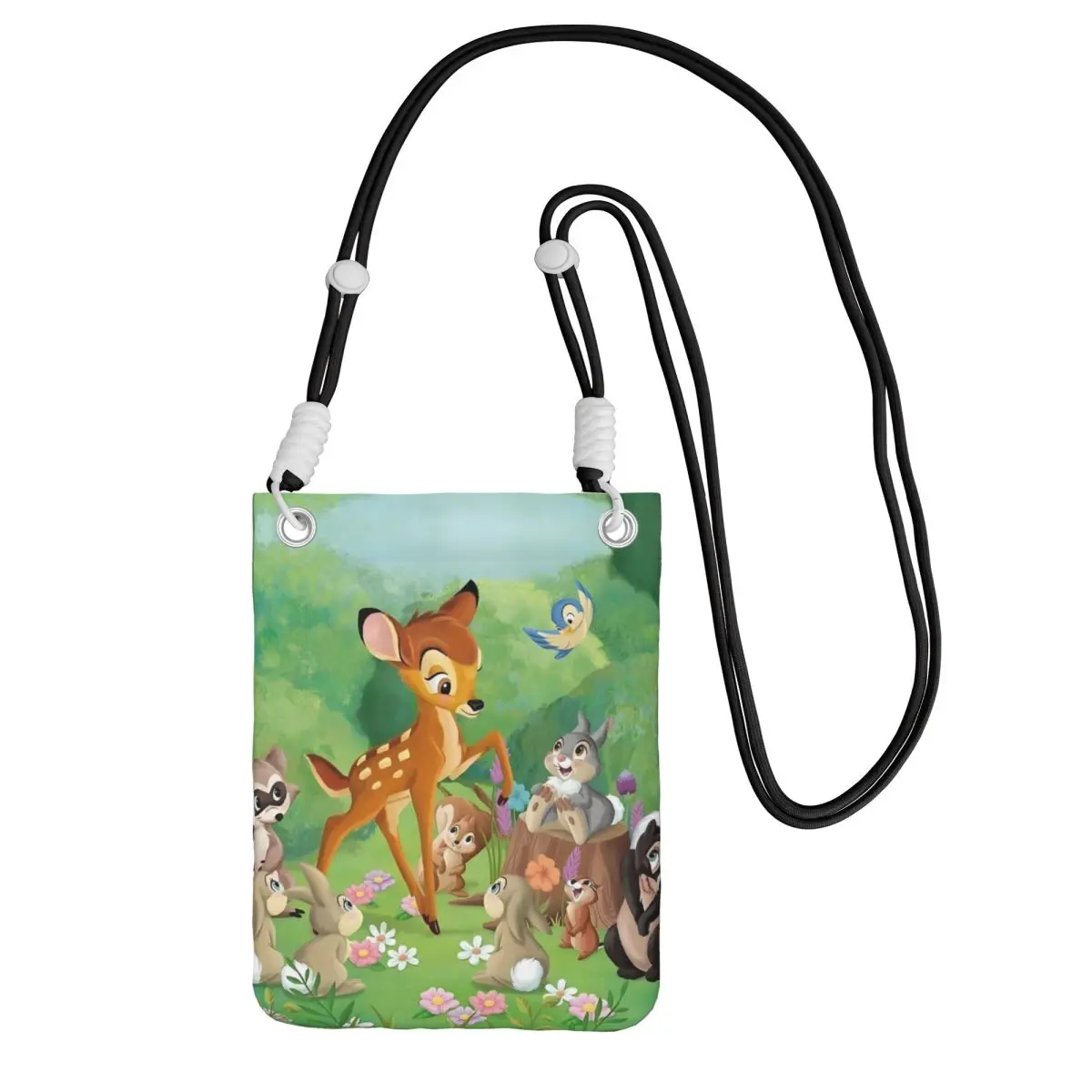 

Custom Bambi Carry A Mobile Phone Bag Diagonally Women Men Deer Cartoons Shoulder Crossbody Bag Detachable Shoulder Strap Travel