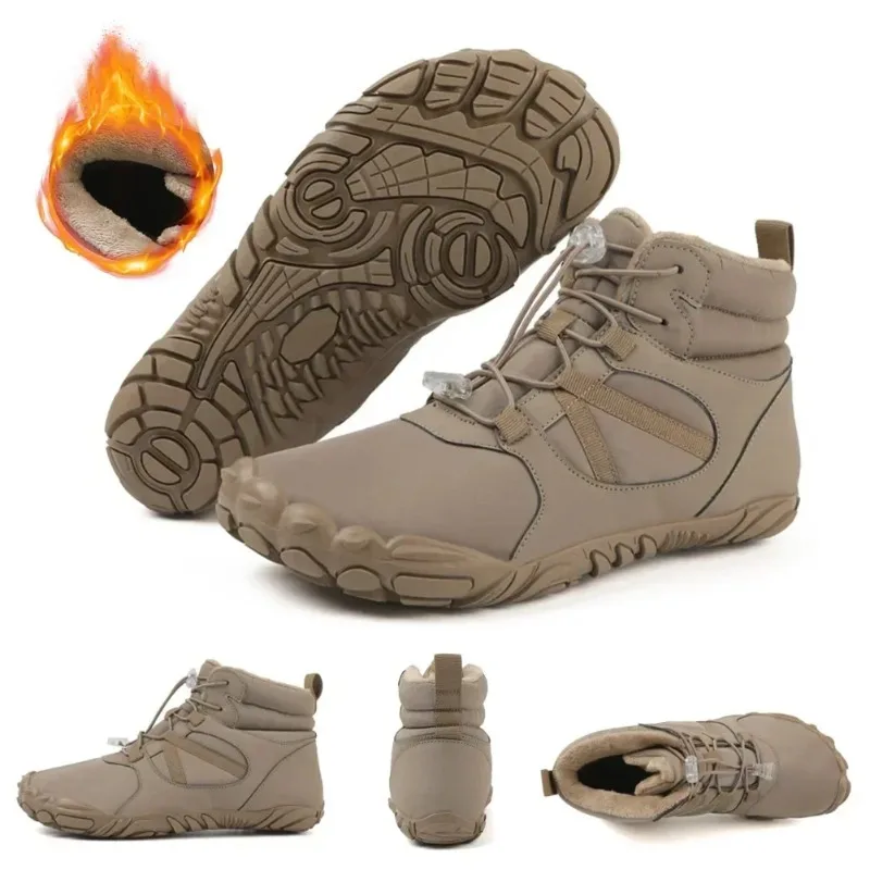 Women BareFoot Outdoor Non-slip Warm Fur Casual Sneakers Brand New Winter Snow Boots for Men Plus Size Ankle Boots Hiking Shoes
