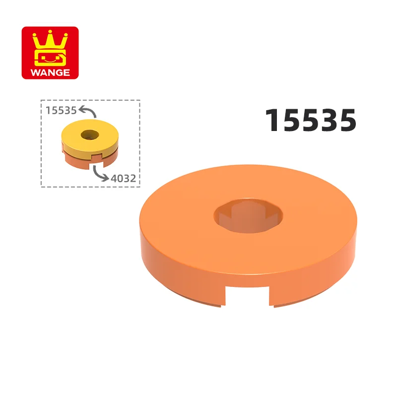 Wange 15535 50g/154PCS Concave Circular Plate Round 2 x 2 with Hole Block Moc Compatible with  Brick DIY Children Toy