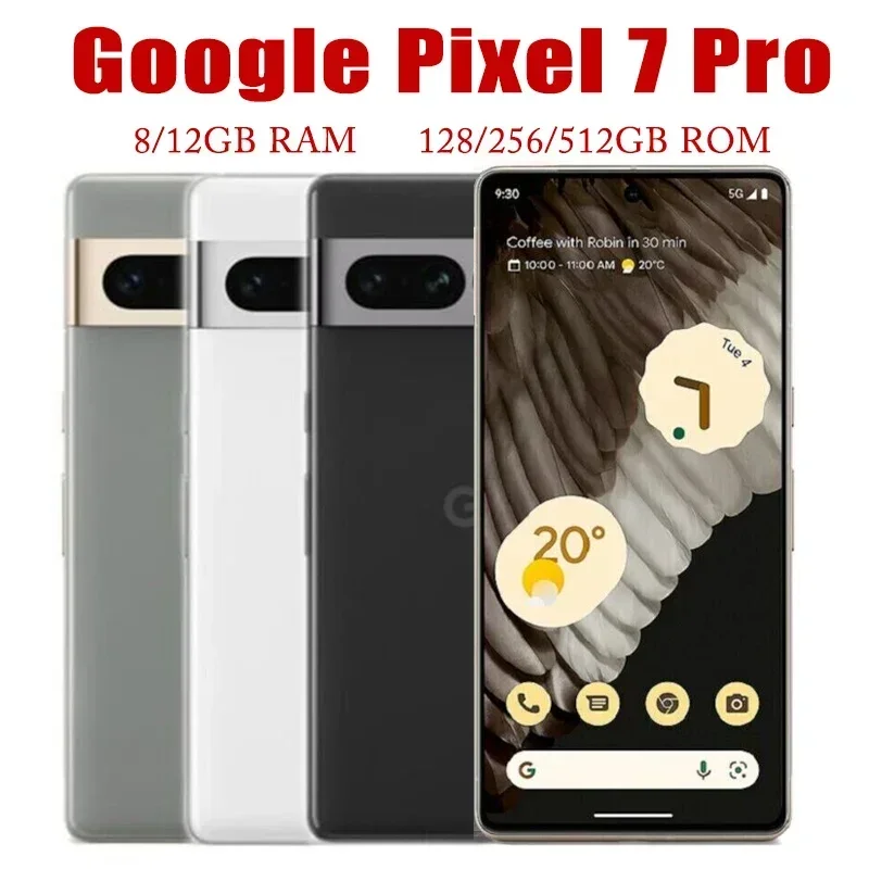 هاتف Google Pixel 7 Pro الأصلي غير مقفول 128/256GB ROM 5G 7Pro 6.7 بوصة Google Tensor G2 ثماني النواة 12GB 50MP & 48MP NFC eSim