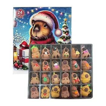 Christmas Capybara Countdown Calendar Capybara Christmas Miniature Doll Advent 24pcs 3D…