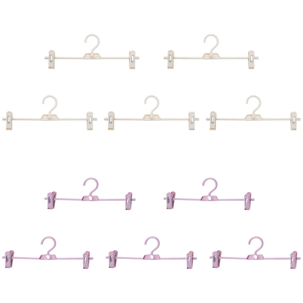 

10pcs Pant Hangers Fine Edges Friendly Wardrobe Space Saving Creative Anti Slip Hanger Design Adjustable Hook