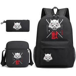 Cartoon Manana Sera Bonito 3 Piece Backpack Boys Women's Cute Rucksack Shoulder Bag Pencil Bag Teenage School Bag