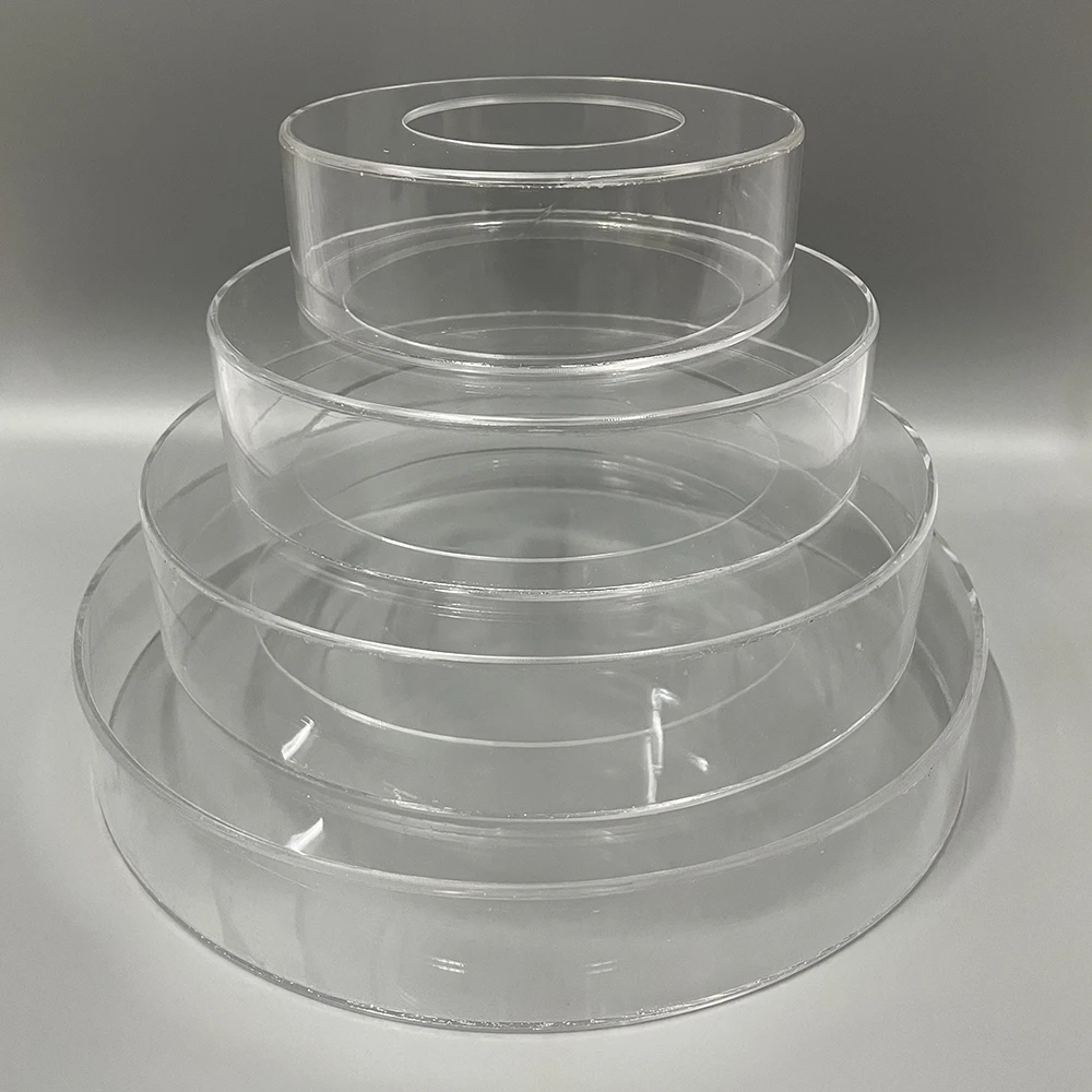 High 5CM Floating Acrylic Cake Separator Stand Cake Spacer Fillable Clear Cake Tier Stand