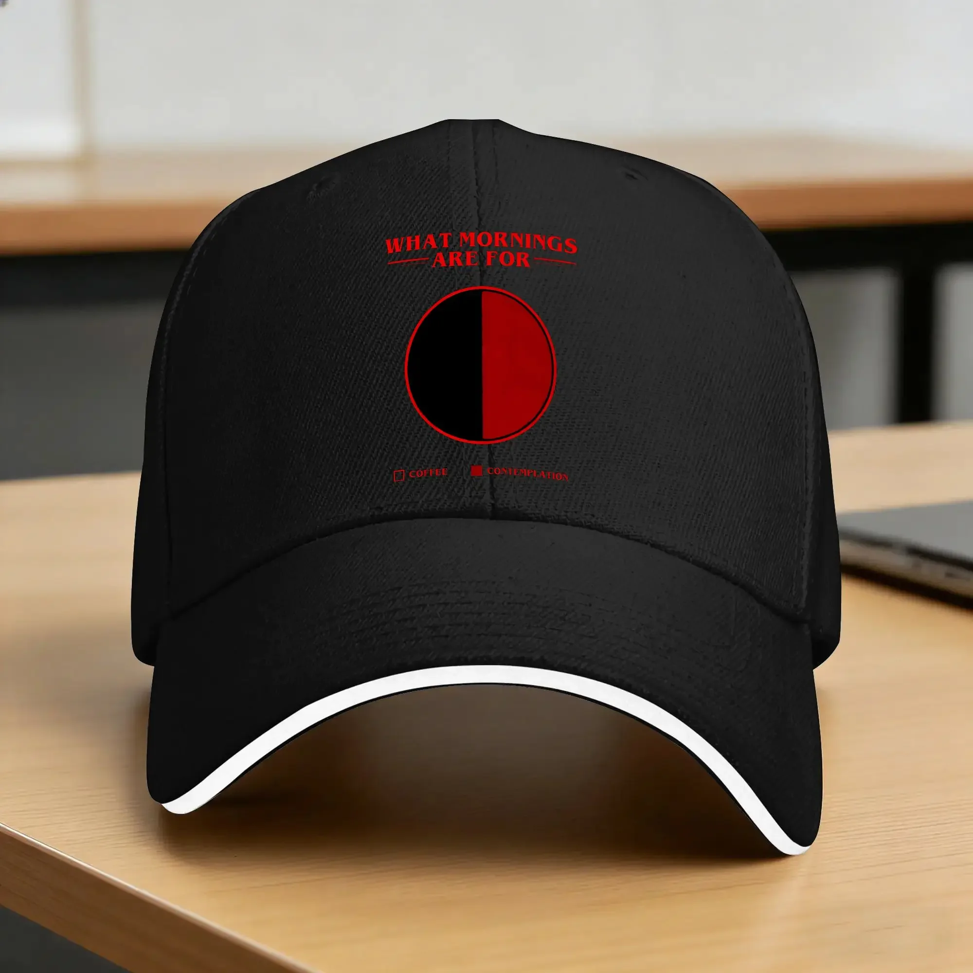 Nouvelle Casquette de Baseball Décontractée avec Motif Graphique 'Café & Contemplation' pour l'Été, Style Trucker, Protection Solaire, Randonnée, Pêche, Snapback y2k