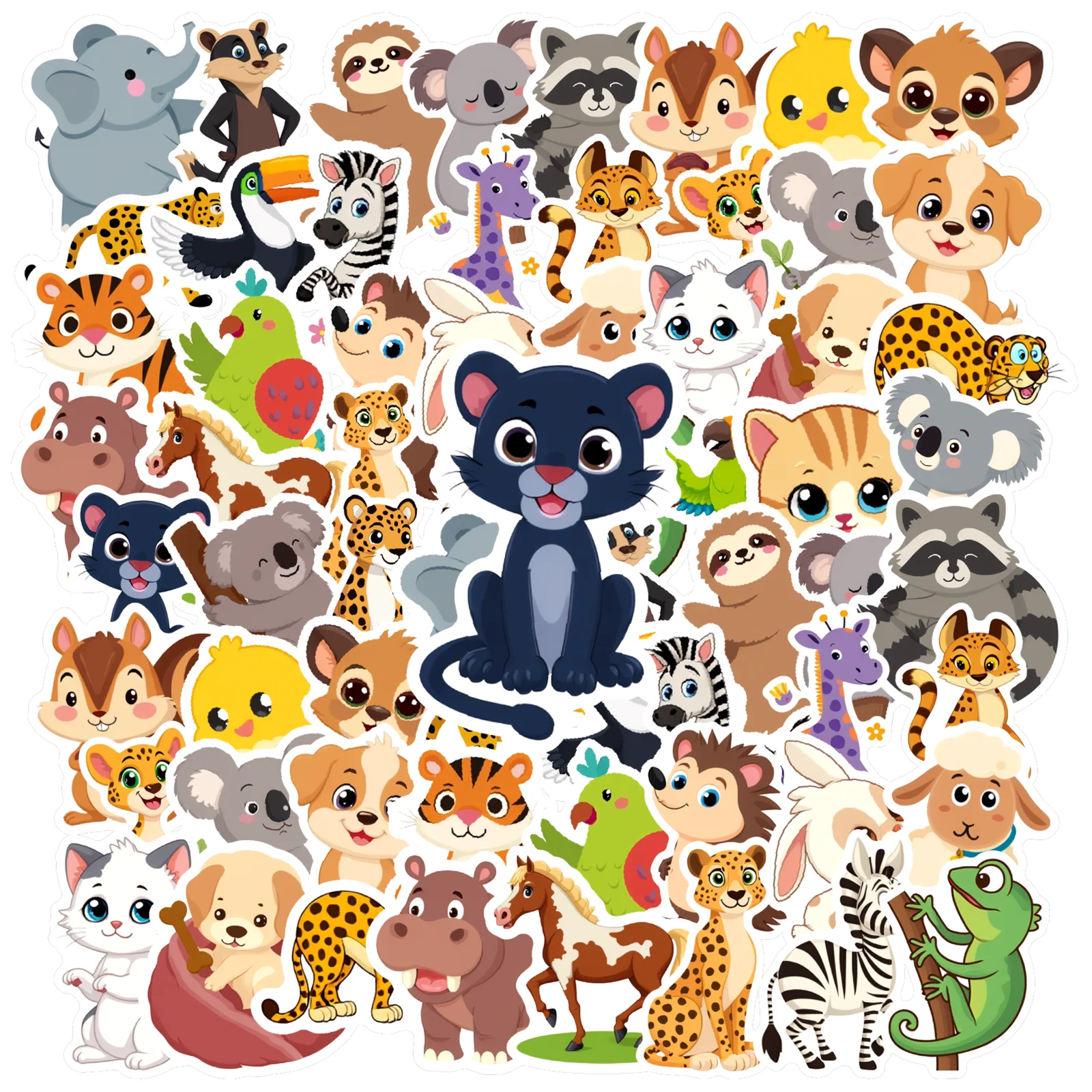 

35 шт.-50 шт. красочные наклейки в стиле сафари, игривые канцелярские наклейки в джунглях, наклейки для телефона «сделай сам», гитары, ноутбука, ноутбука