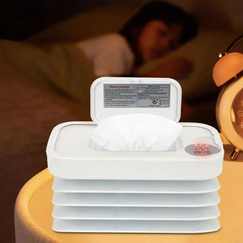 نظام تسخين مناديل مبللة للرضع قابل للطي، 3 أوضاع للحرارة، تخزين عالي السعة، هيكل بلاستيكي آمن A2UB