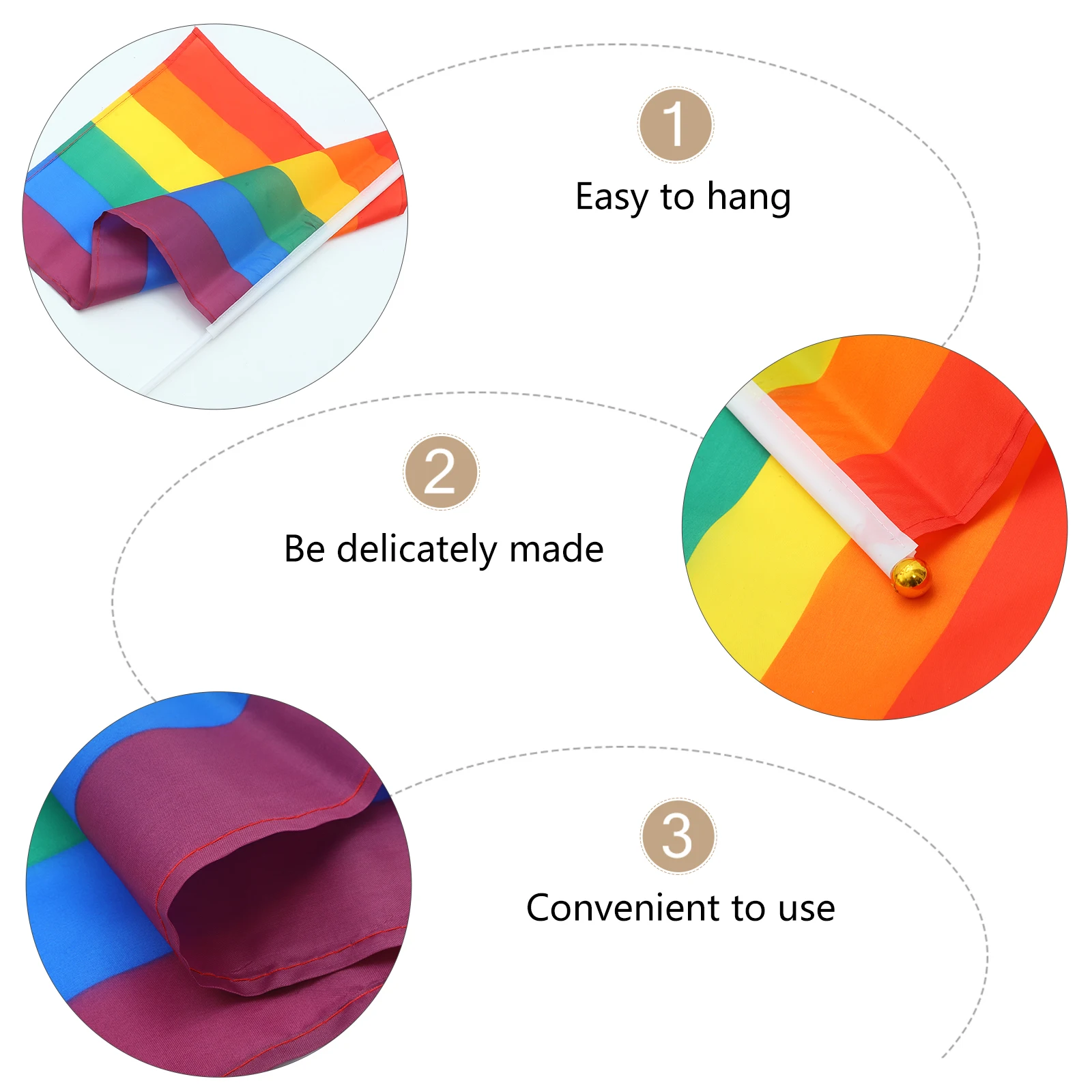 

6 Pcs Flag Rainbow Bulk Pride Flags Mini Assorted Hand Held on Sticks Crank Yard Day Decoration