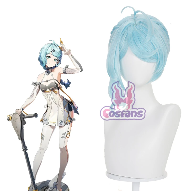 젠리스 존 제로 Xide 코스프레 가발 블루 롱헤어 가발 블루 헤어 스타터 아머 귀여운 소녀 할로윈 카니발 롤플레잉