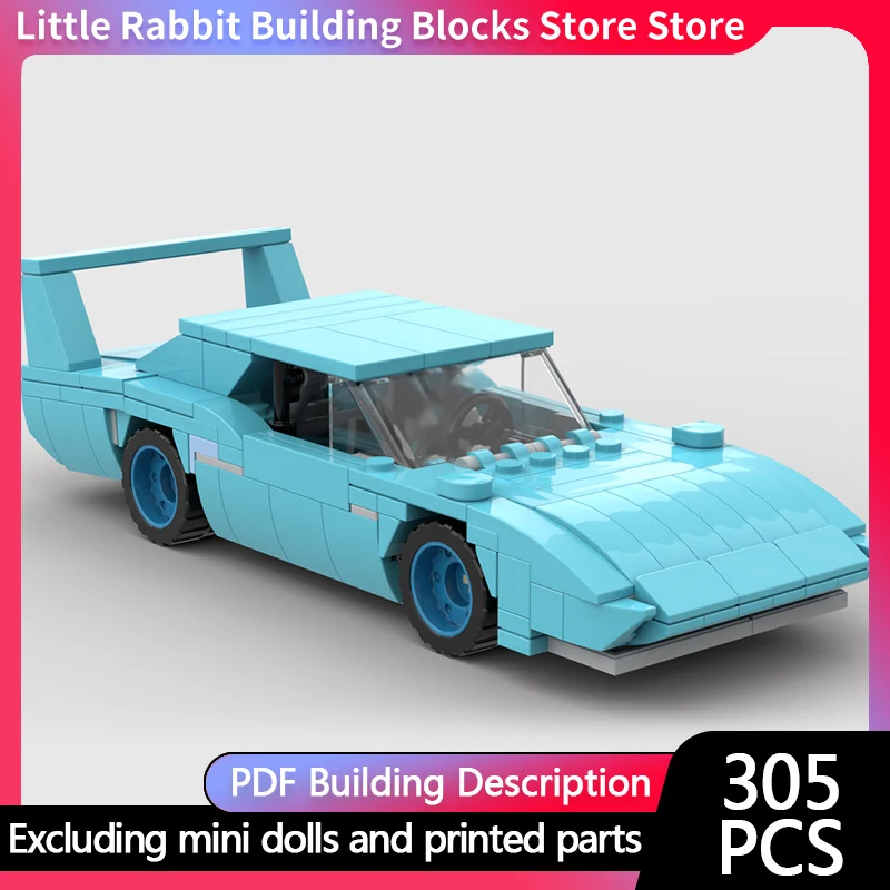 City Car Model MOC Building Bricks High Performance Muscle Car Modular Technology Children Holiday Gifts Assemble Toy Suit