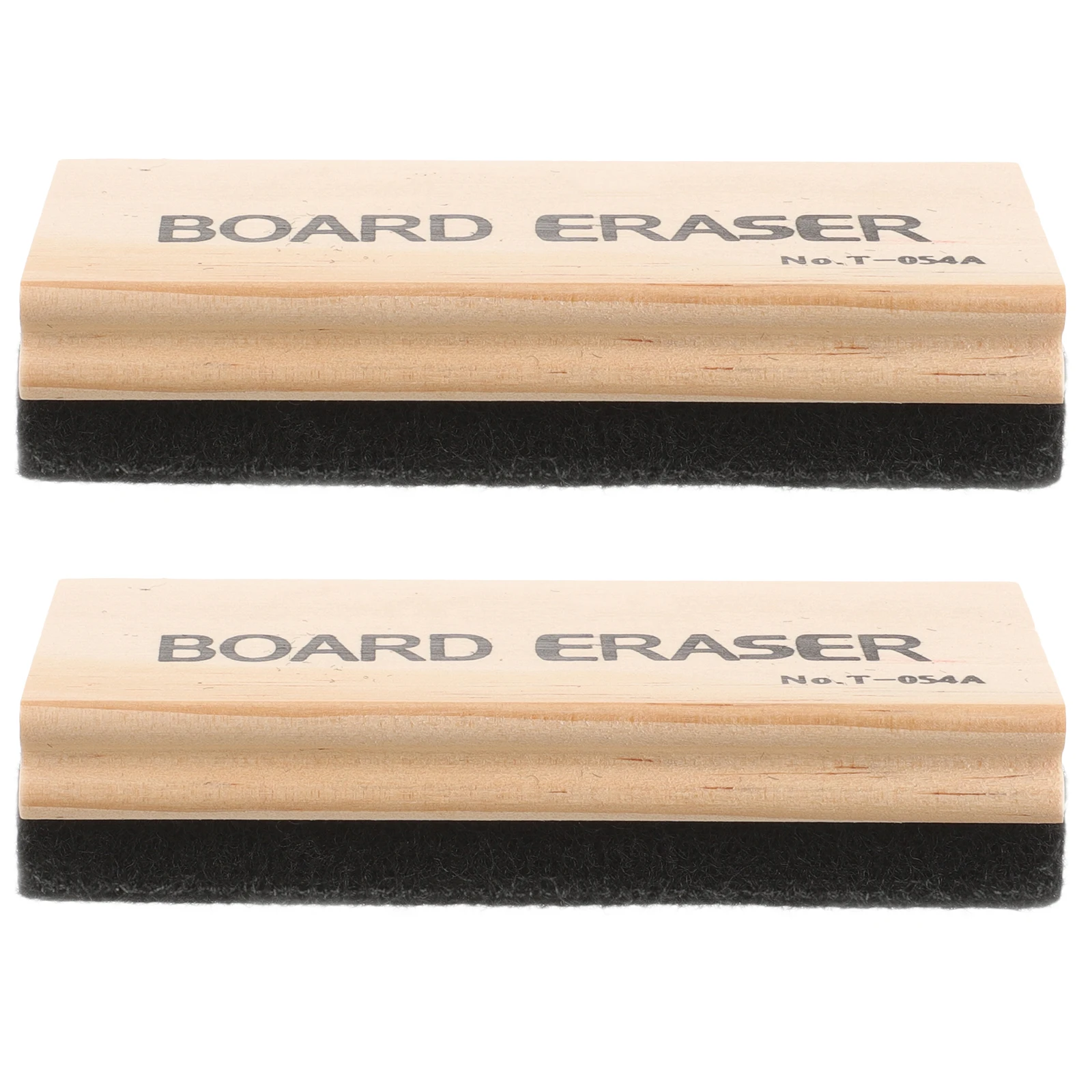 2pcs Wooden Blackboard Eraser Premium Fiber Felt Brush Lightweight Classroom Office Chalkboard Cleaner Dry Eraser Black