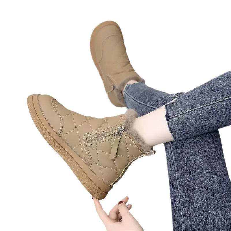 New Fall/Winter Plush Anti-Slip Ankle Boots Everyday Commuter Style Winter Warmth Women's Boots