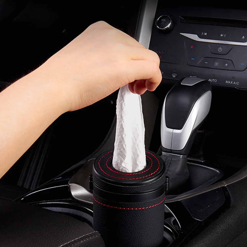 Car Tissue Box Cover Holder Safety Breaking Window Hammer Auto Round Paper Tube Tissue Cup Auto Interior Accessories