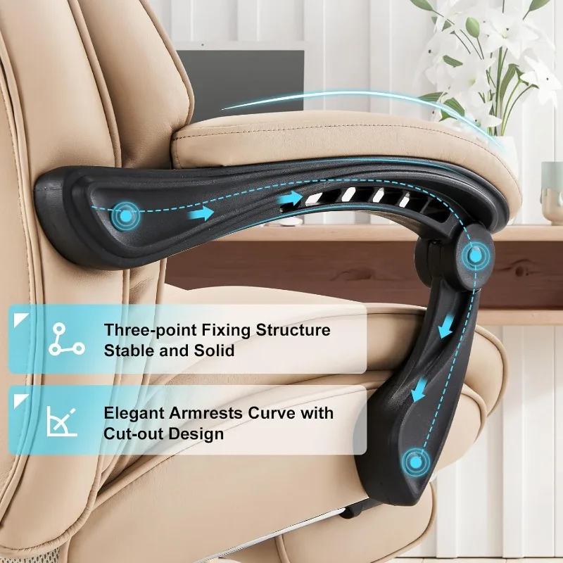 COLAMY Office Chair with Footrest, Ergonomic High Back Design Executive Computer Desk Chair with Removable Lumbar Pillow