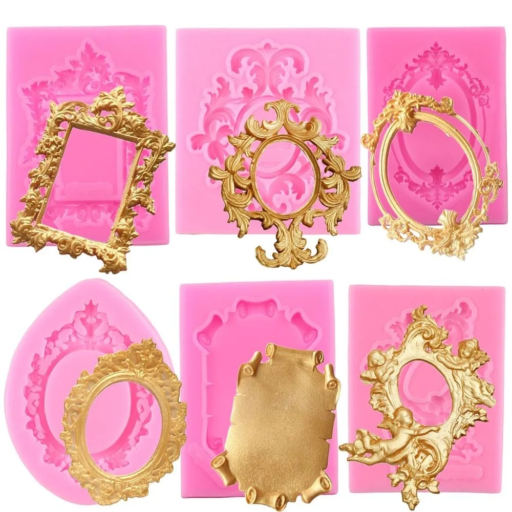 Handwerk Rahmen Kuchen Grenze Silikon Formen DIY Hochzeit Kuchen Dekorieren Werkzeuge Fondant Schokolade Süßigkeiten Gumpastes Form Backen Werkzeuge