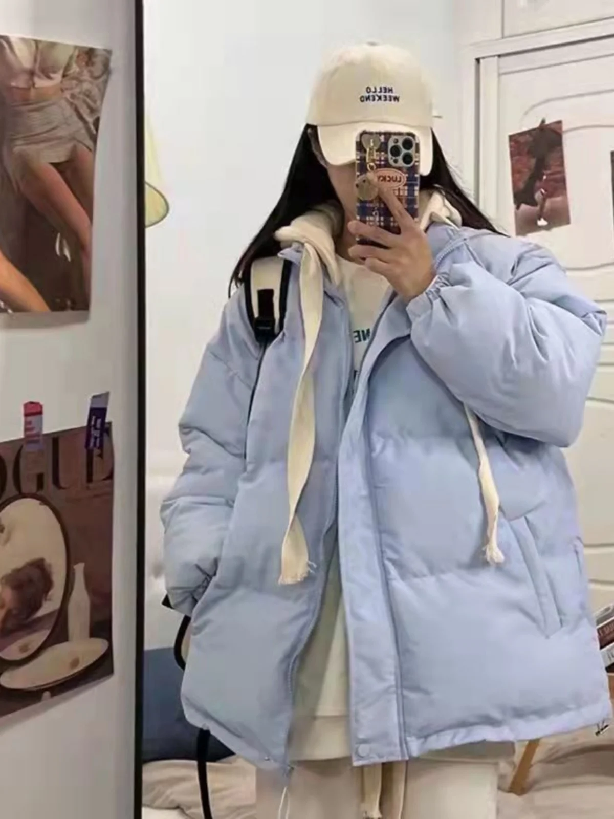 

Женская хлопковая куртка Laid-ba Sle, свободный крой, корейская версия, зимнее пальто, модное, повседневное, молодежное, на молнии