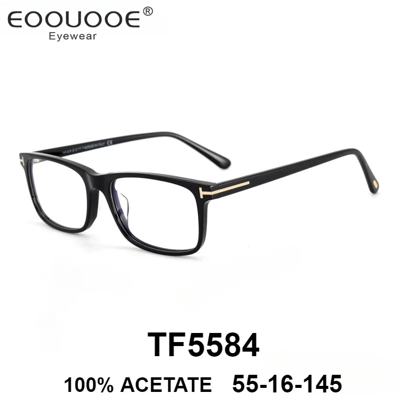 

EOOUOOE Business Fashion Luxury Acetate Eyewear Retro Square Tom Optical Prescription Glasses frames For Men and Women TF5584