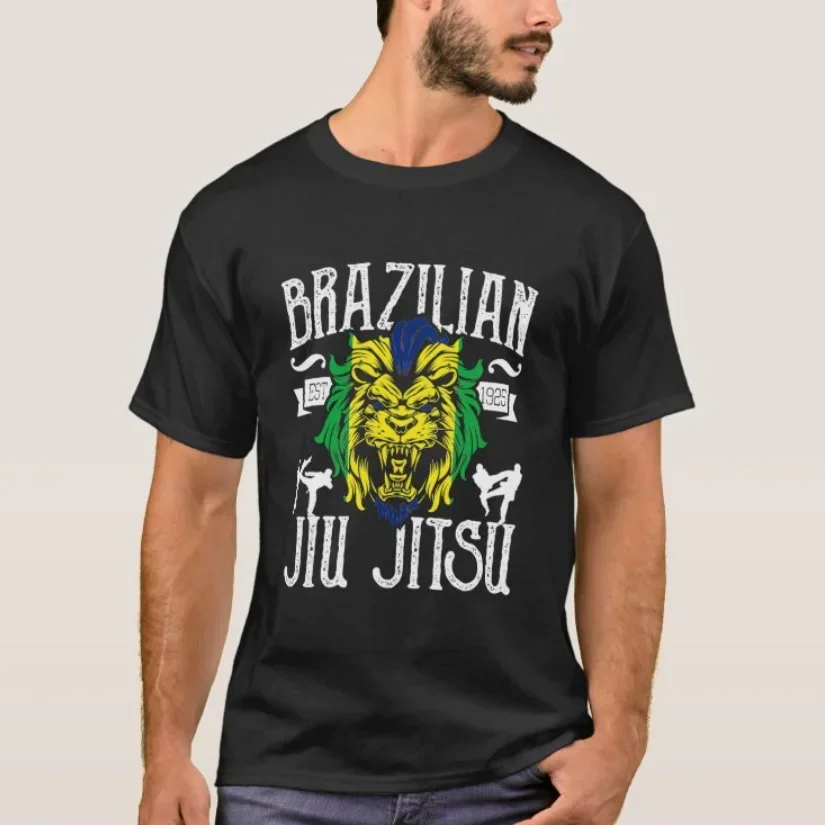 Brazilian Jiu Jitsu MMA BJJ Martial Arts T-Shirt 100% Cotton O-Neck Short Sleeve Summer Casual Mens T-shirt Streetwear
