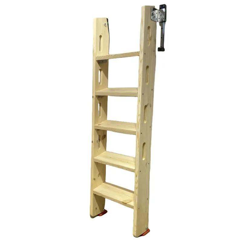 Vertical storage, wall folding, telescopic pull, invisible loft, loft, flat balcony, household compartment, solid wood staircase