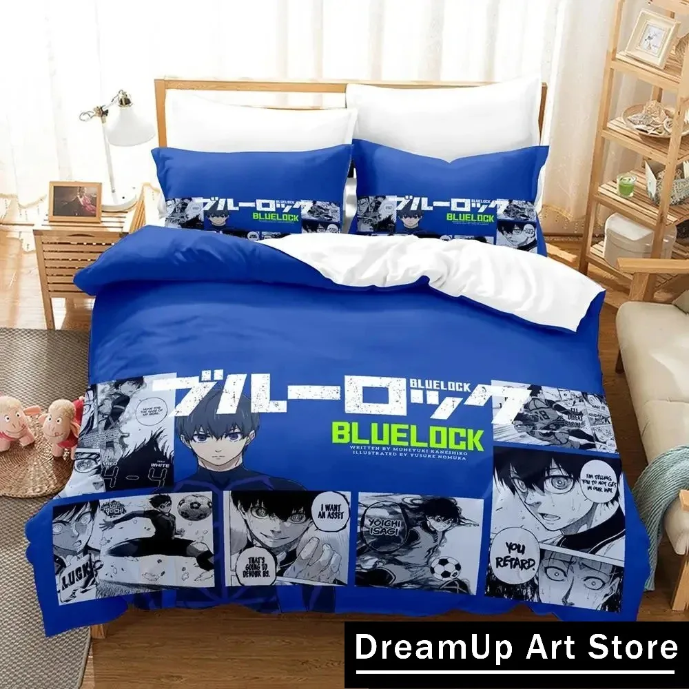 3D Print Anime Blue Lock Bedding Set Cute Quilt Cover Bed Cover With Pillowcase Twin Single Queen King Size Boys Adult Home