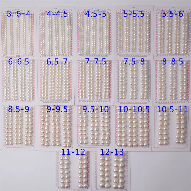 6A Natural Freshwater Pearl Beads High Luster Flawless Half Drilled Hole 2-14 mm Loose Bead Button Pearls for Jewelry Making 5