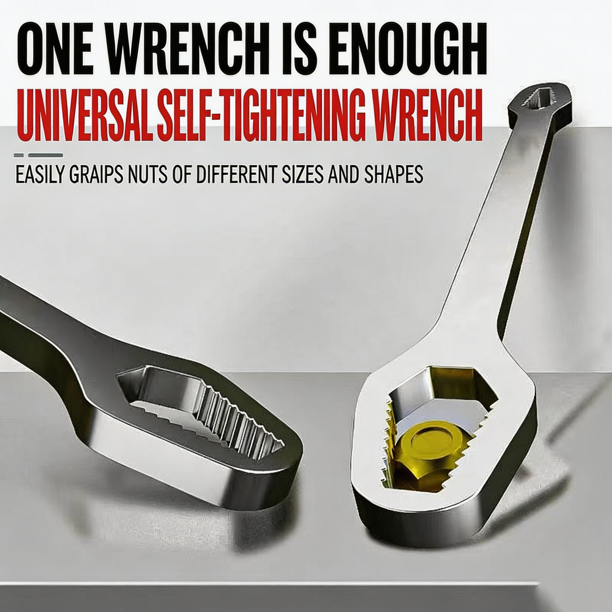 1pc All-Purpose Dual-Ended Grip-Tight Wrench, 3mm to 17mm Multi-Size One-Way Tool For Bolt Nut Fastening