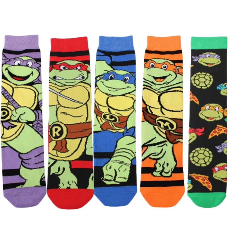 Anime Around Teenage Mutant Ninja Turtles Cotton Socks TMNT Fashion Casual Sports Men's Socks Trendy The Couple Socks Stockings