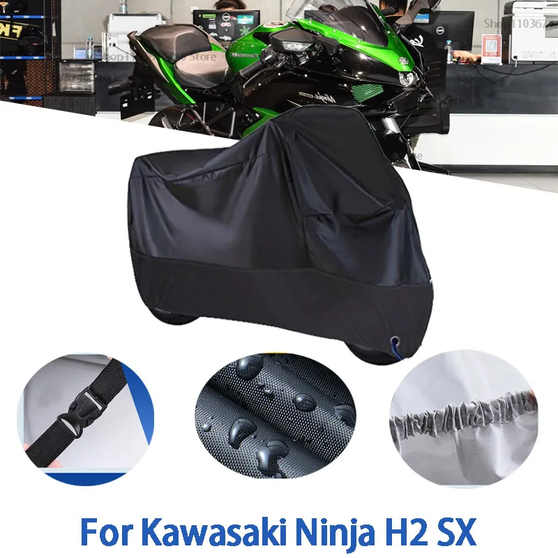 

Motorcycle Full Covers For Kawasaki Ninja H2 SX Car Outdoors Sun Protection Dust No Ear Thickened Oxford Clothcover Accessories