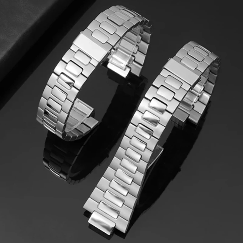 Stainless Steel Watch Strap Bracelet Metal With Folding Clasp For Patek Philippe Nautilus 5711 5726 Series Watchband 25X13mm