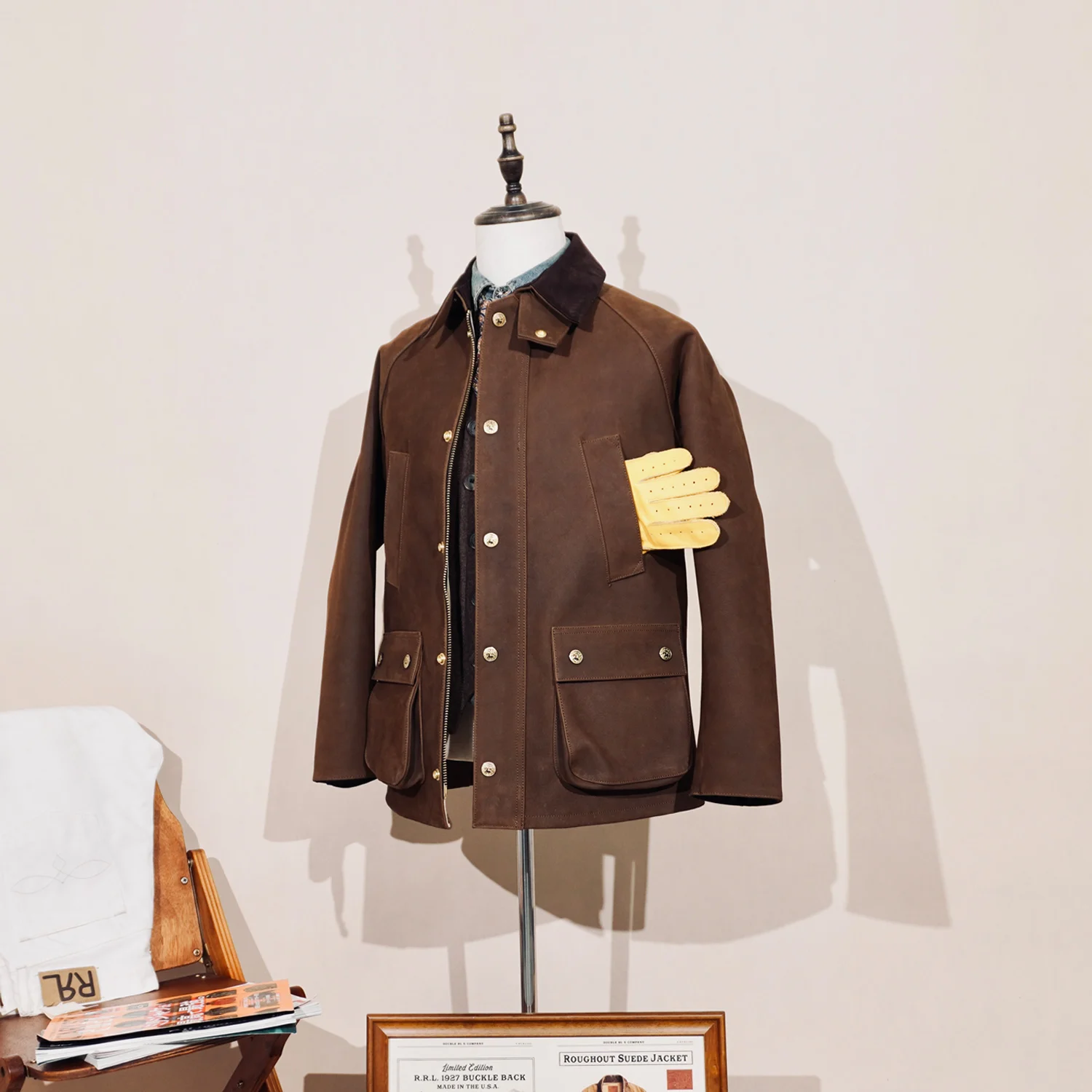 

Tailor Brando Replica BBR British Vintage Full Grain Cowhide Men's Genuine Leather Safari Jacket