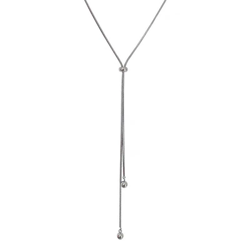 Temperamentvolle Edelstahl-Schlangenkette für Damen und Herren, minimalistische silberfarbene geometrische verstellbare Halskette, Schmuck. – Detail 7