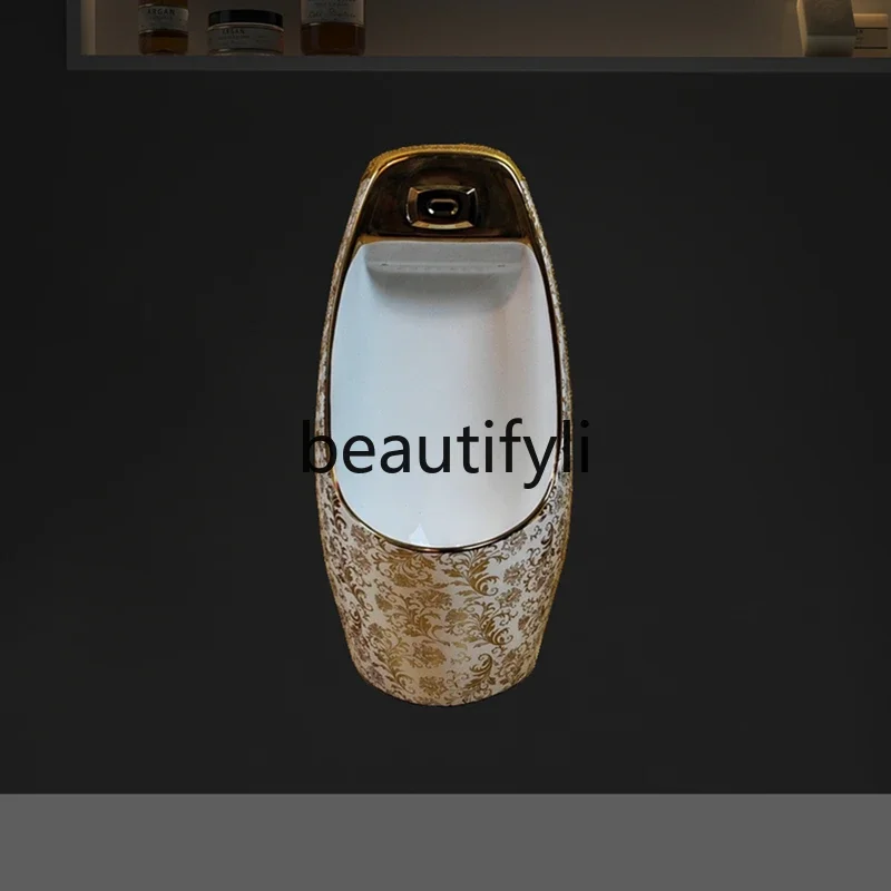 

Induction golden urinal wall-mounted men's ceramic urinal